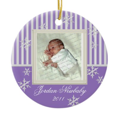 First Christmas Snowflakes Violet Christmas Ornament
