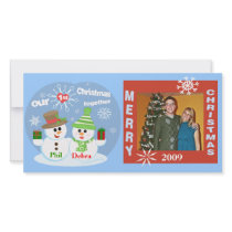 First Christmas Snowmen Couples Photo Card photo cards