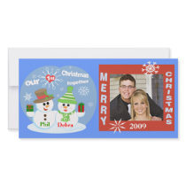 First Christmas Snowmen Couples Photo Card photo cards