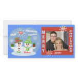 First Christmas Snowmen Couples Photo Card