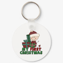 First Christmas Stick Figure Baby & gifts keychains by ifbabycouldtalk First Christmas Stick Figure Baby & gifts keychains