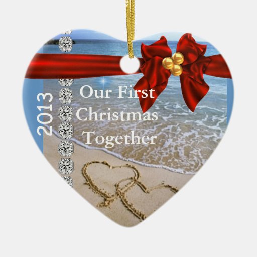 first christmas together beach 2013 ornament zazzle first christmas together beach 2013 ornament zazzle