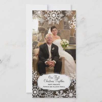 First Christmas Together - Elegant Snowflake Picture Card