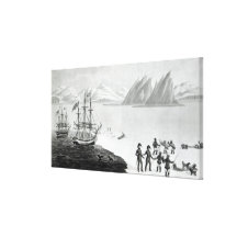 First communication with the natives of Prince Canvas Print