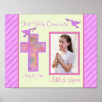 First Communion 8"x10" Photo Frame Insert - Girl Posters