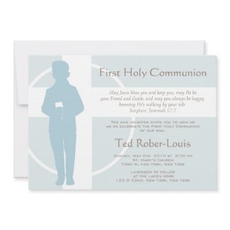 First Communion and Announcement - Boy invitation