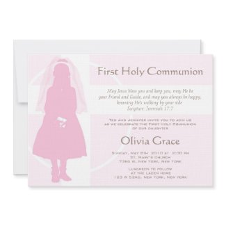 First Communion and Announcement - Girl invitation