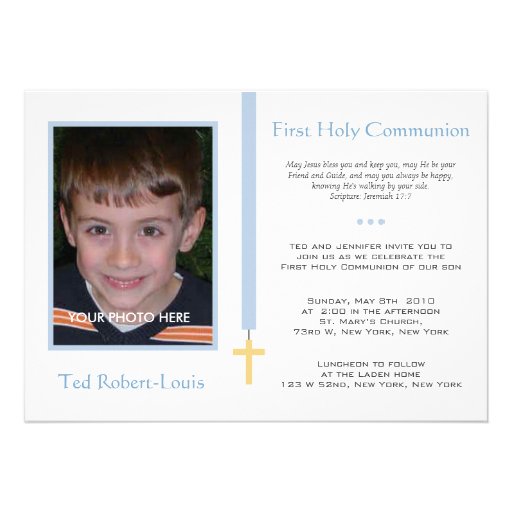 First Communion - Boy Announcement