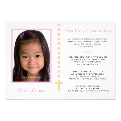 First Communion - Girl Personalized Invites