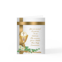 First communion invitation card