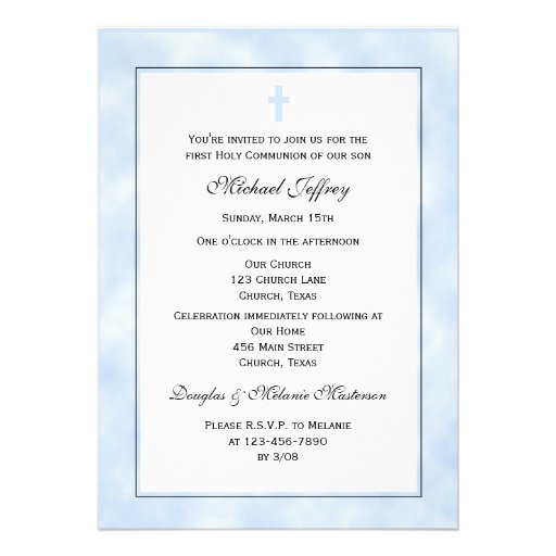 First Communion Invitation for Boys