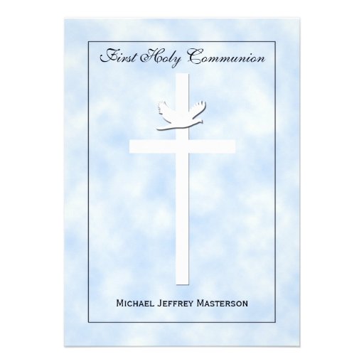 First Communion Invitation for Boys (front side)