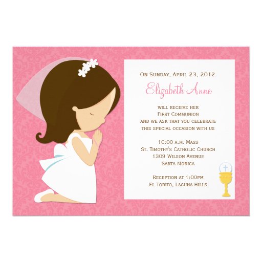 First Communion Invitation for Girl
