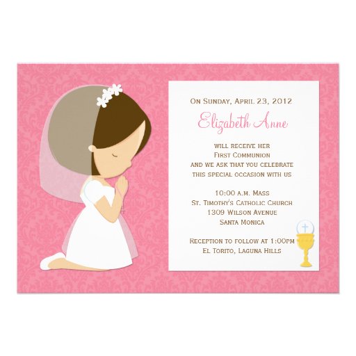 First Communion Invitation for Girl