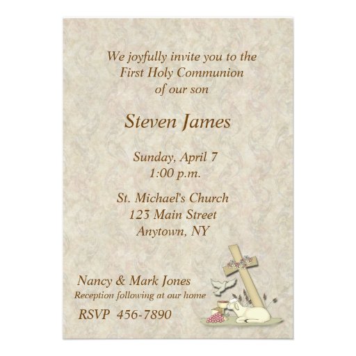 First Communion Lamb Invitation