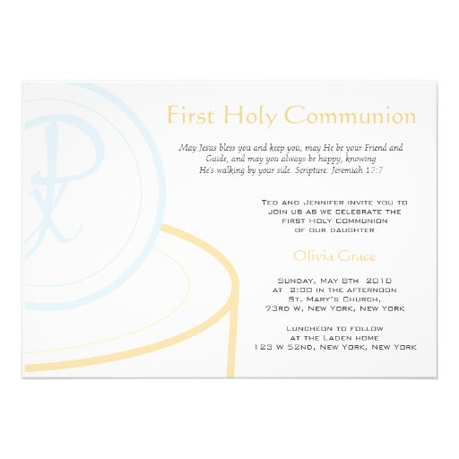 First Communion Personalized Invitations