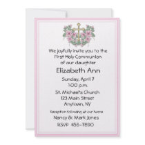 First Communion Pink Invitation