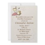 First Communion Tan Invitation