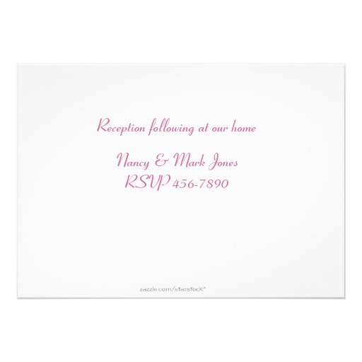 First CommunionPink Rosary Beads Heart Custom Invite