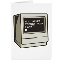 First Computer Retro Greeting Card