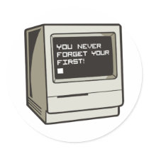First Computer Retro Round Sticker