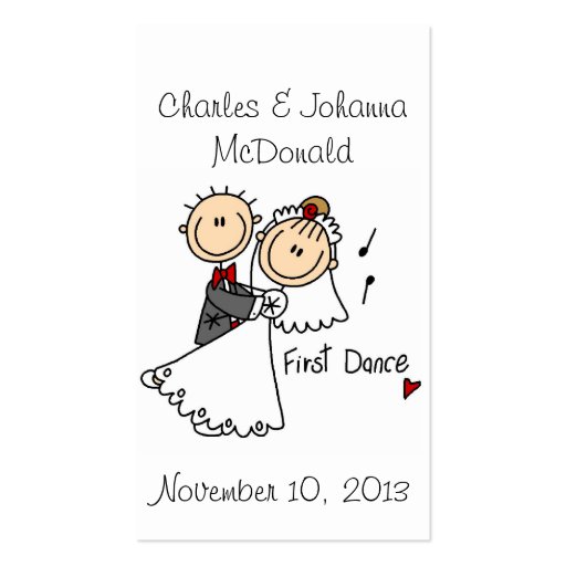 First Dance Business Card (front side)