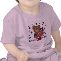 First Fourth of July Patriotic Bear Tshirt