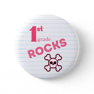 First Grade Rocks {pink} button