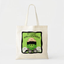 First Halloween Monster Canvas Bags