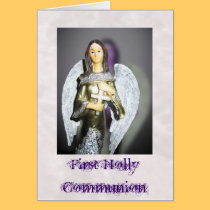 First Holly Communion Invitation card cards