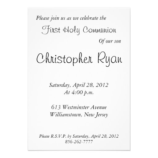 First Holy Communion 6 Invites