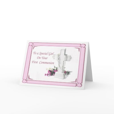 First Holy Communion Girl greeting card