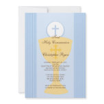 First Holy Communion Invitation Chalice Boy Blue