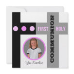 First Holy Communion Invitation Pink
