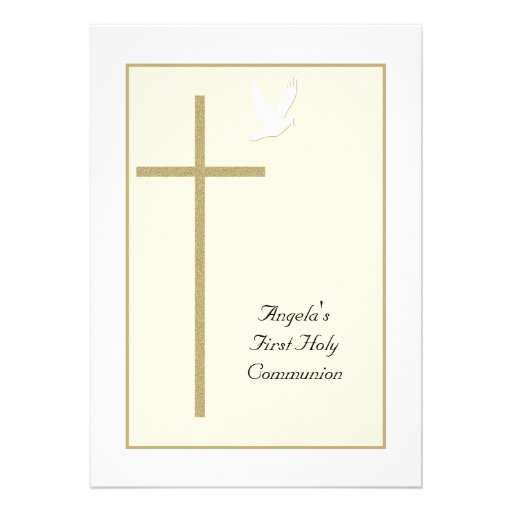 First Holy Communion Invitations -- Cross & Dove