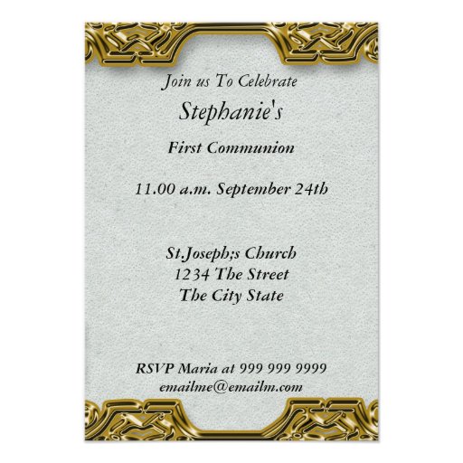 First Holy Communion Personalized Invite
