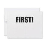 FIRST! ANNOUNCEMENT