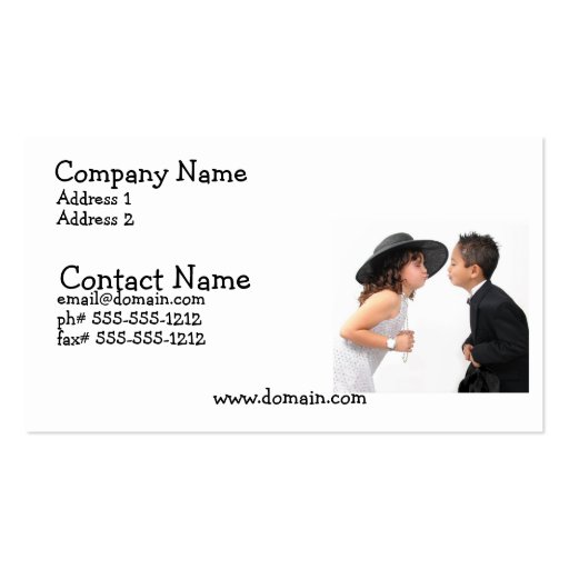 First Kiss Busines Card Business Card Template (front side)