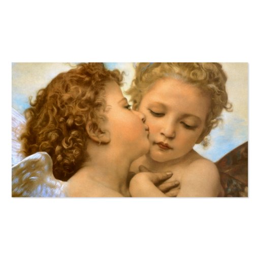 First Kiss, L'Amour et Psyché, Enfants, Bouguereau Business Card (back side)