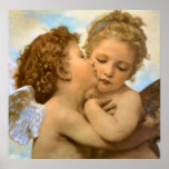 First Kiss, L'Amour et Psyché, Enfants, Bouguereau posters