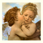 First Kiss, L'Amour et Psyché, Enfants, Bouguereau Poster