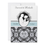 First Kiss Sea Blue Customized Wedding Invitation