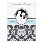 First Kiss Sea Blue Customized Wedding Invitation