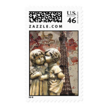 First Love - Je t'aime Postage Stamps