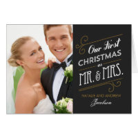 First Married Christmas Holiday Greeting Card