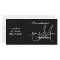 First Married Christmas Monogram PhotoCard Custom Photo Card