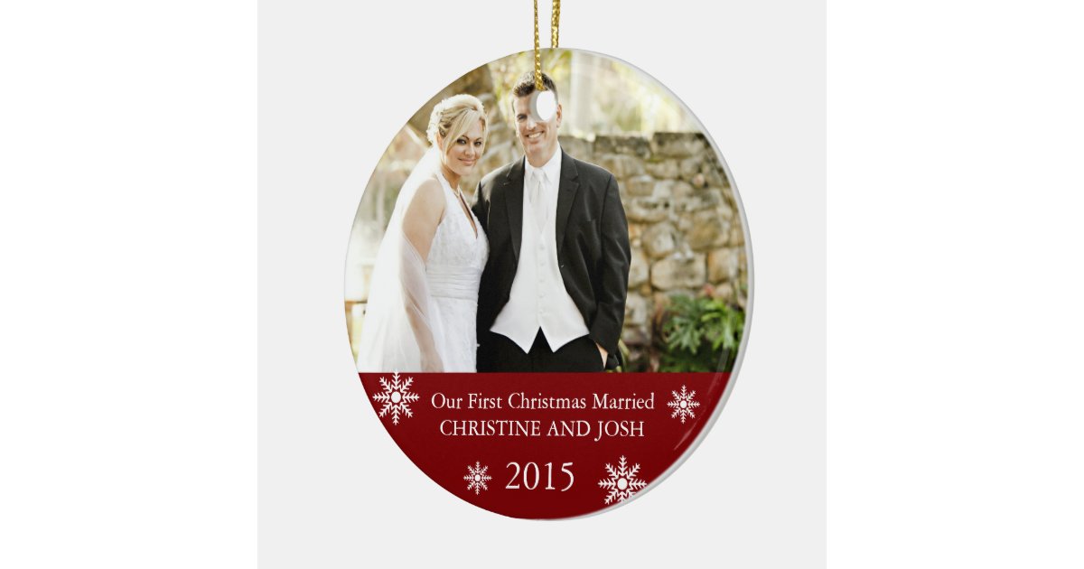 first married christmas ornament zazzle first married christmas ornament zazzle