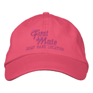 FIRST MATE Customizable Boat Name Your Name Baseball Cap
