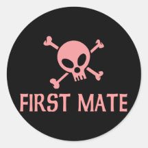 First Mate Pink Skull Stickers