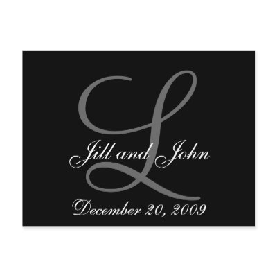 First Name Initial Monogram Save the Date Postcard
